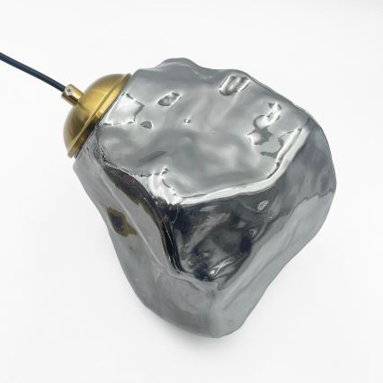 Κρεμαστό φωτιστικό με καλώδιο CRISTAL 3xE14/15W/230V ορείχαλκος/καπνιστό μαύρο