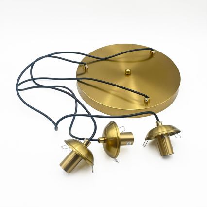 Κρεμαστό φωτιστικό με καλώδιο CRISTAL 3xE14/15W/230V ορείχαλκος/καπνιστό μαύρο