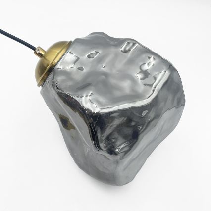 Κρεμαστό φωτιστικό με καλώδιο CRISTAL 5xE14/15W/230V ορείχαλκος/καπνιστό μαύρο