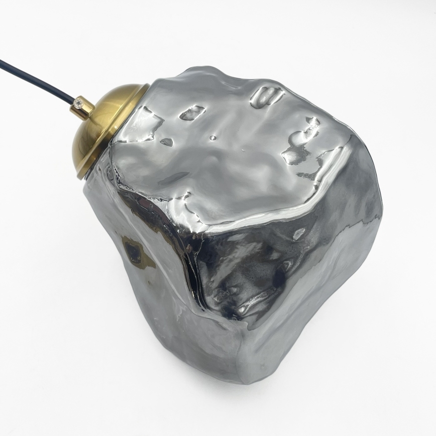 Κρεμαστό φωτιστικό με καλώδιο CRISTAL 5xE14/15W/230V ορείχαλκος/καπνιστό μαύρο