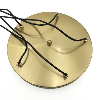 Κρεμαστό φωτιστικό με καλώδιο CRISTAL 5xE14/15W/230V ορείχαλκος/καπνιστό μπεζ