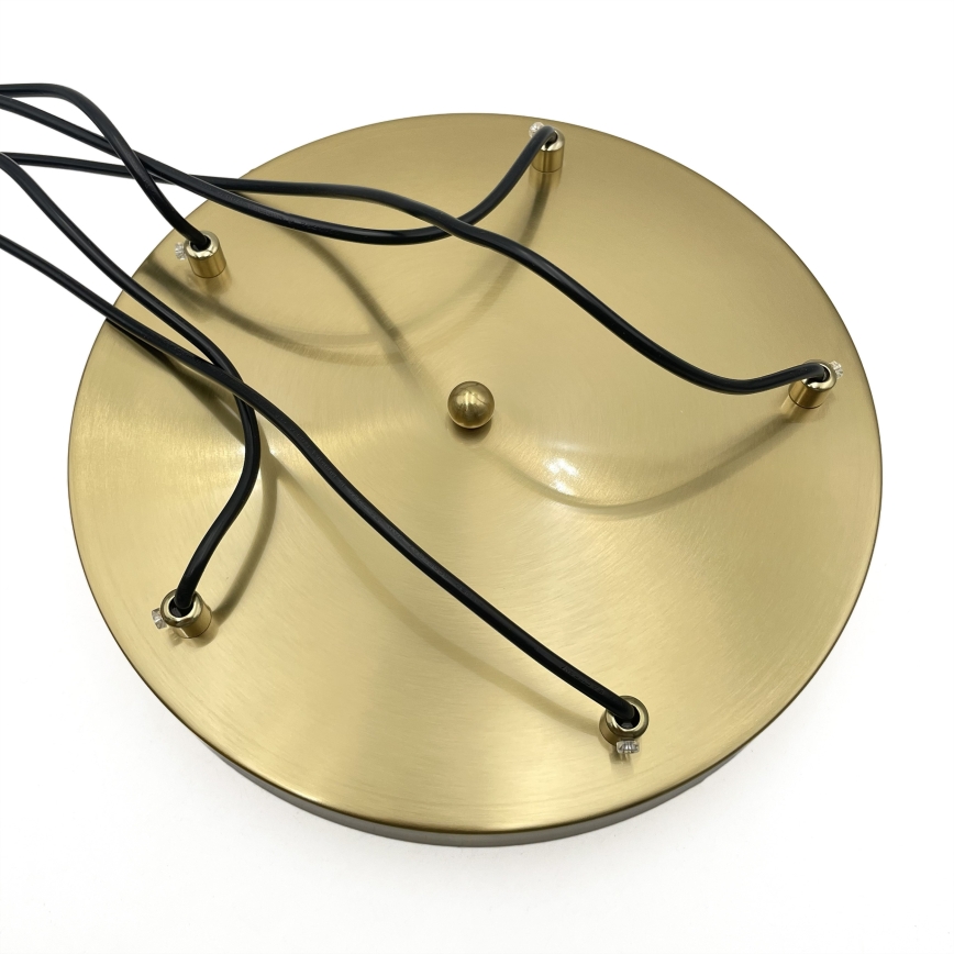 Κρεμαστό φωτιστικό με καλώδιο CRISTAL 5xE14/15W/230V ορείχαλκος/καπνιστό μπεζ
