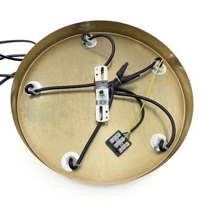 Κρεμαστό φωτιστικό με καλώδιο CRISTAL 5xE14/15W/230V ορείχαλκος/καπνιστό μπεζ