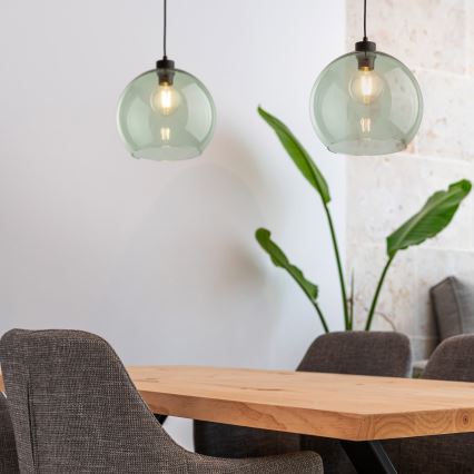 Κρεμαστό φωτιστικό με καλώδιο CUBUS 1xE27/15W/230V μαύρο/καπνιστό πράσινο