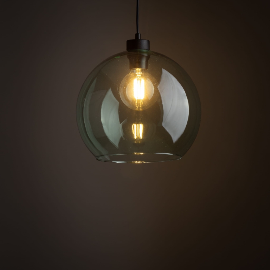 Κρεμαστό φωτιστικό με καλώδιο CUBUS 1xE27/15W/230V μαύρο/καπνιστό πράσινο