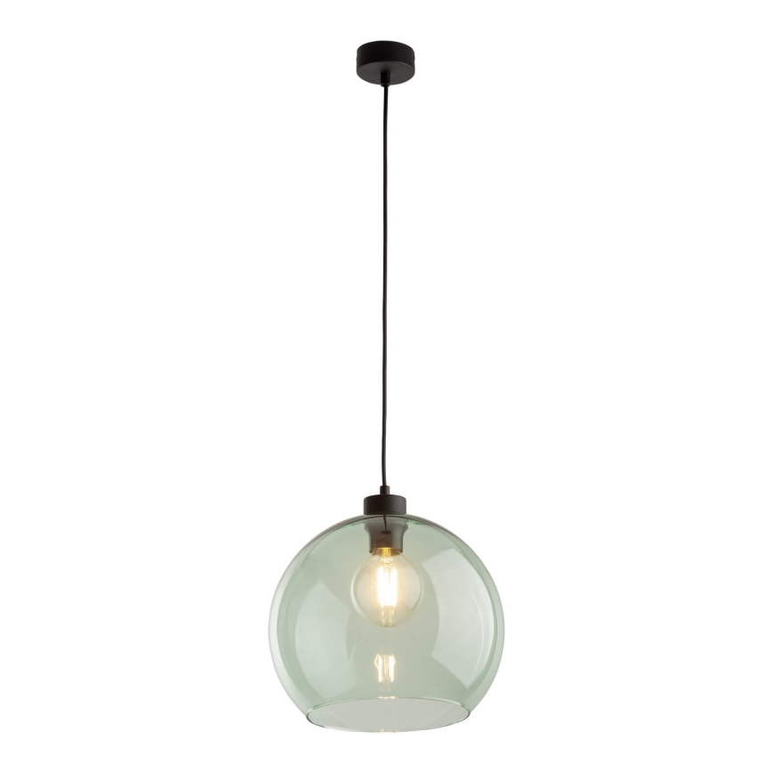 Κρεμαστό φωτιστικό με καλώδιο CUBUS 1xE27/15W/230V μαύρο/καπνιστό πράσινο