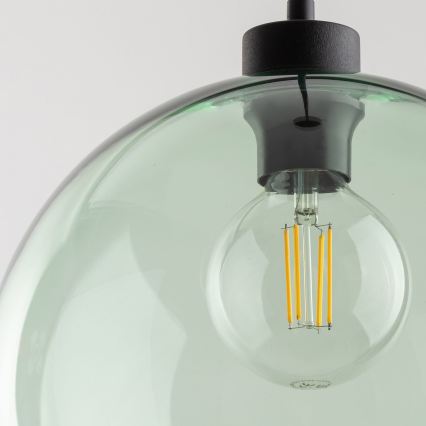 Κρεμαστό φωτιστικό με καλώδιο CUBUS 1xE27/15W/230V μαύρο/καπνιστό πράσινο