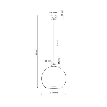 Κρεμαστό φωτιστικό με καλώδιο CUBUS 1xE27/15W/230V μαύρο/καπνιστό πράσινο