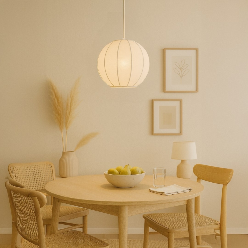 Κρεμαστό φωτιστικό με καλώδιο DANA 1xE27/15W/230V διάμ. 25 εκ. λευκό