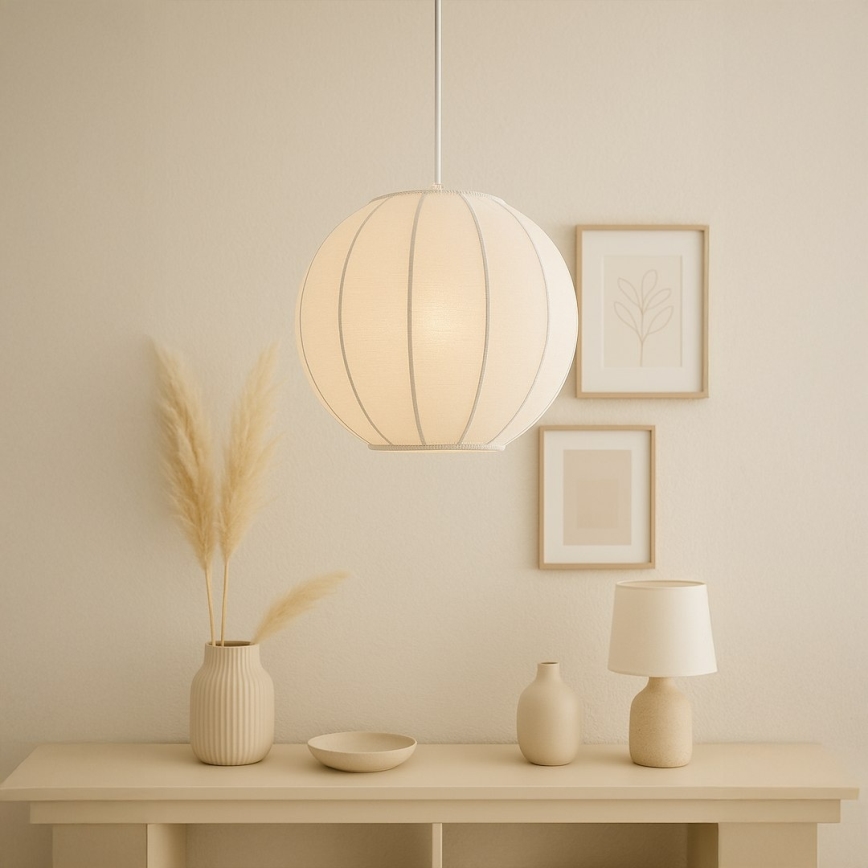 Κρεμαστό φωτιστικό με καλώδιο DANA 1xE27/15W/230V διάμ. 25 εκ. λευκό