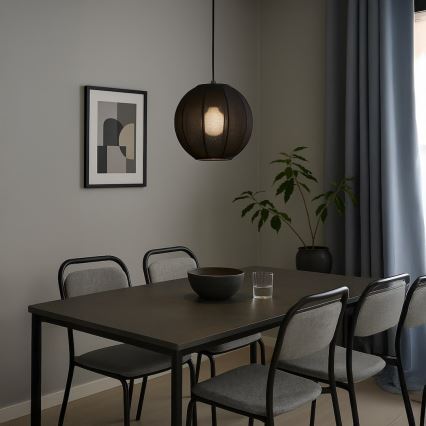 Κρεμαστό φωτιστικό με καλώδιο DANA 1xE27/15W/230V διάμ. 25 εκ. μαύρο