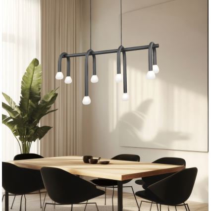 Κρεμαστό φωτιστικό με καλώδιο DELORI 8xG9/28W/230V μαύρο