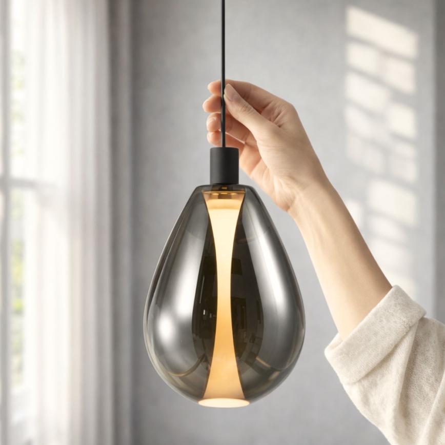 Κρεμαστό φωτιστικό με καλώδιο DENSO 1xG9/5W/230V Ø 20 εκ. μαύρο χρώμιο
