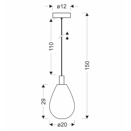 Κρεμαστό φωτιστικό με καλώδιο DENSO 1xG9/5W/230V Ø 20 εκ. μαύρο χρώμιο