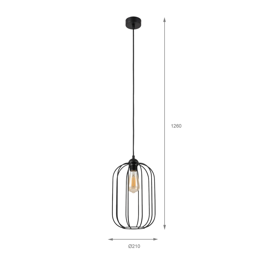 Κρεμαστό φωτιστικό με καλώδιο DESTELLO, 1xE27/15W/230V, Ø 21 cm, μαύρο