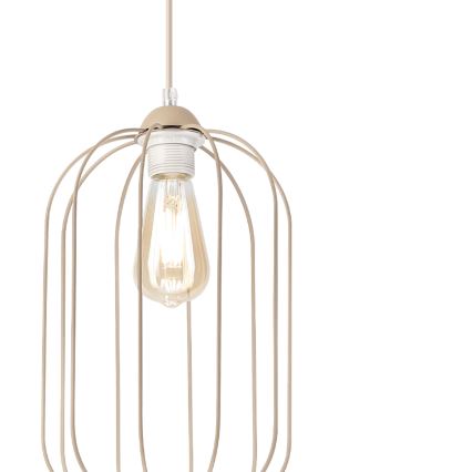 Κρεμαστό φωτιστικό με καλώδιο DESTELLO 1xE27/15W/230V Ø 21 εκ., μπεζ