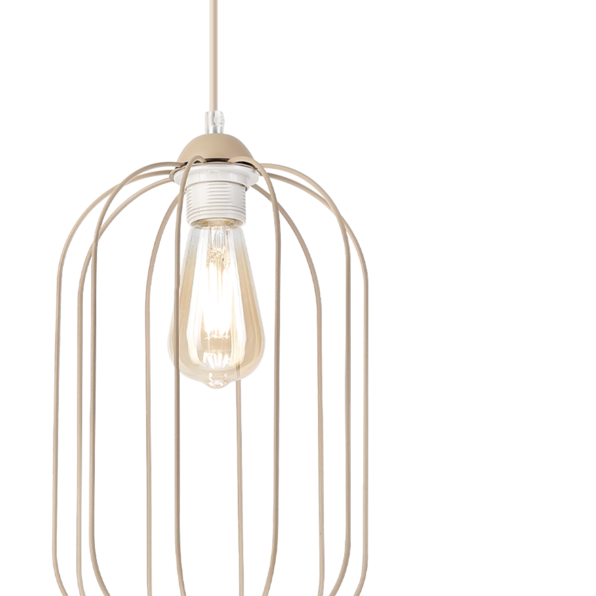Κρεμαστό φωτιστικό με καλώδιο DESTELLO 1xE27/15W/230V Ø 21 εκ., μπεζ