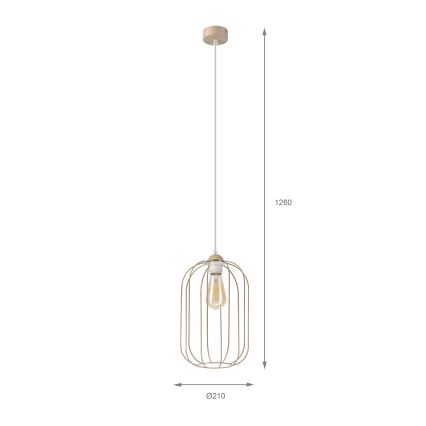 Κρεμαστό φωτιστικό με καλώδιο DESTELLO 1xE27/15W/230V Ø 21 εκ., μπεζ