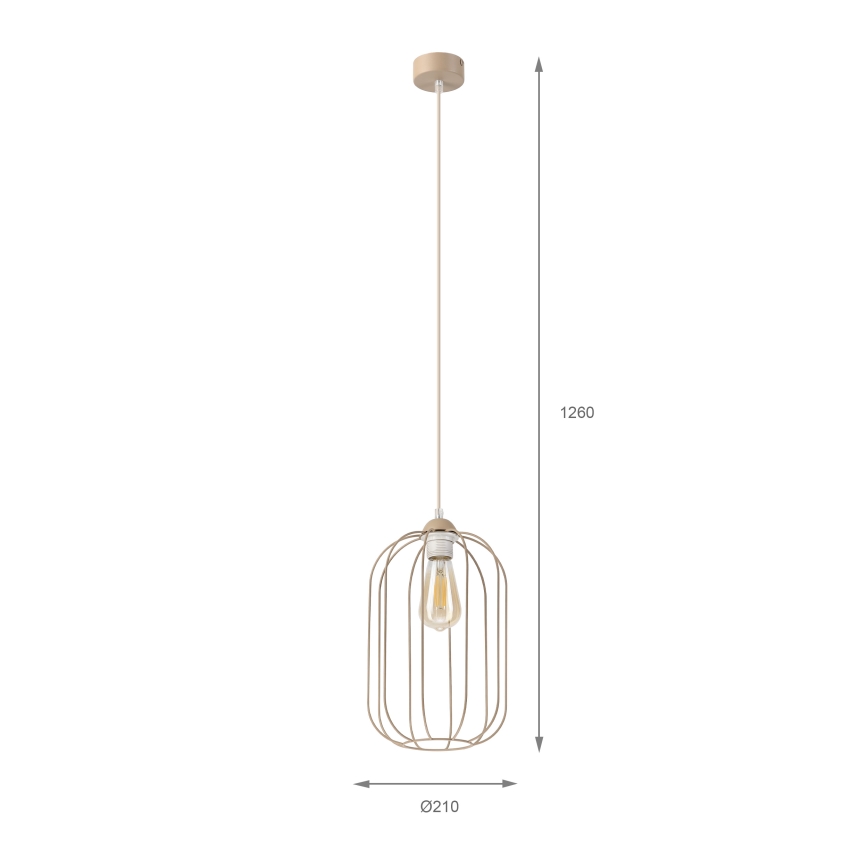 Κρεμαστό φωτιστικό με καλώδιο DESTELLO 1xE27/15W/230V Ø 21 εκ., μπεζ