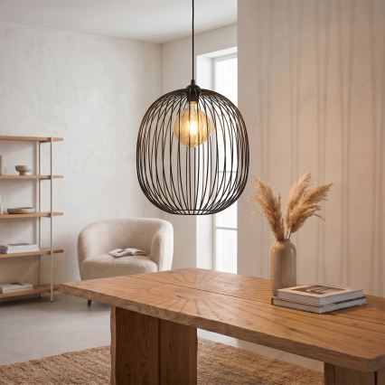 Κρεμαστό φωτιστικό με καλώδιο DESTELLO 1xE27/15W/230V Ø 32 cm μαύρο