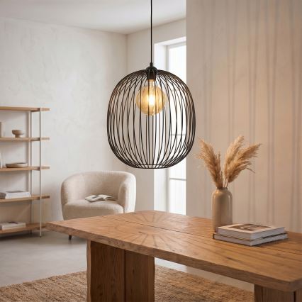 Κρεμαστό φωτιστικό με καλώδιο DESTELLO 1xE27/15W/230V Ø 33 cm μαύρο