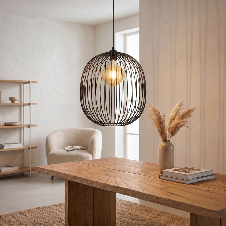 Κρεμαστό φωτιστικό με καλώδιο DESTELLO 1xE27/15W/230V Ø 33 cm μαύρο