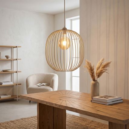 Κρεμαστό φωτιστικό με καλώδιο DESTELLO 1xE27/15W/230V, διάμ. 33 εκ., μπεζ