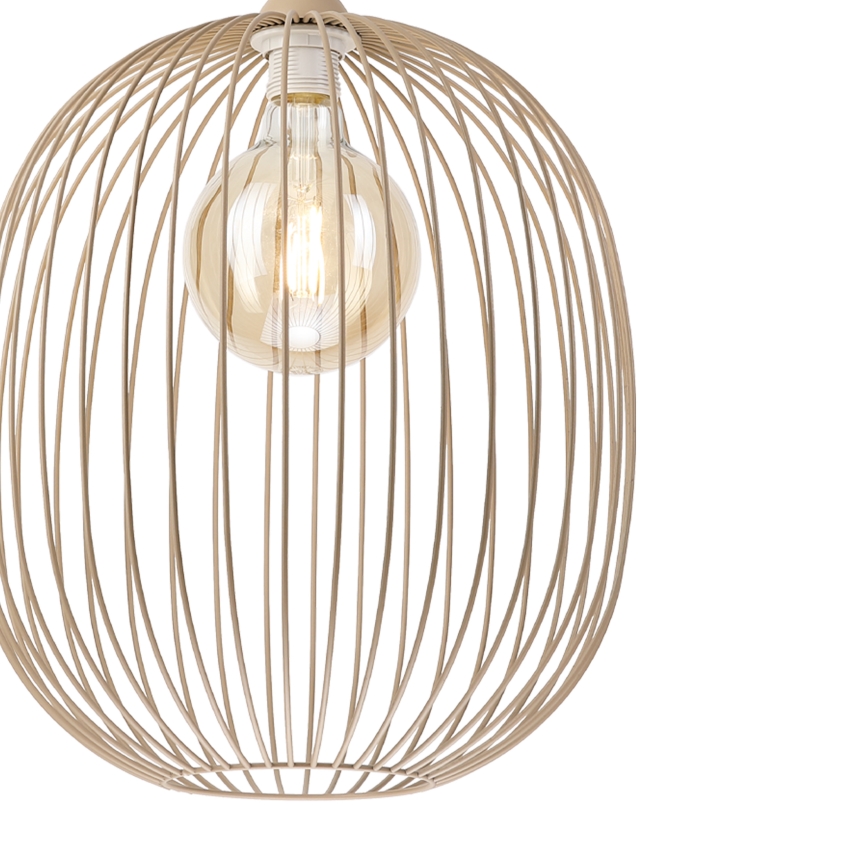 Κρεμαστό φωτιστικό με καλώδιο DESTELLO 1xE27/15W/230V, διάμ. 33 εκ., μπεζ
