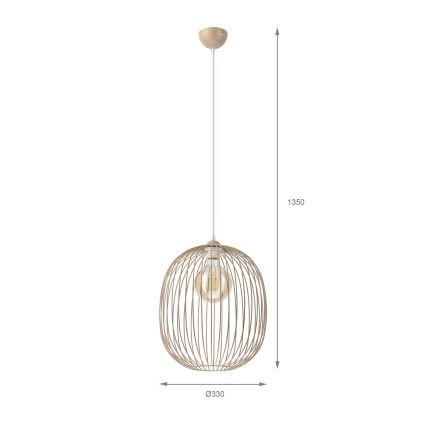 Κρεμαστό φωτιστικό με καλώδιο DESTELLO 1xE27/15W/230V, διάμ. 33 εκ., μπεζ