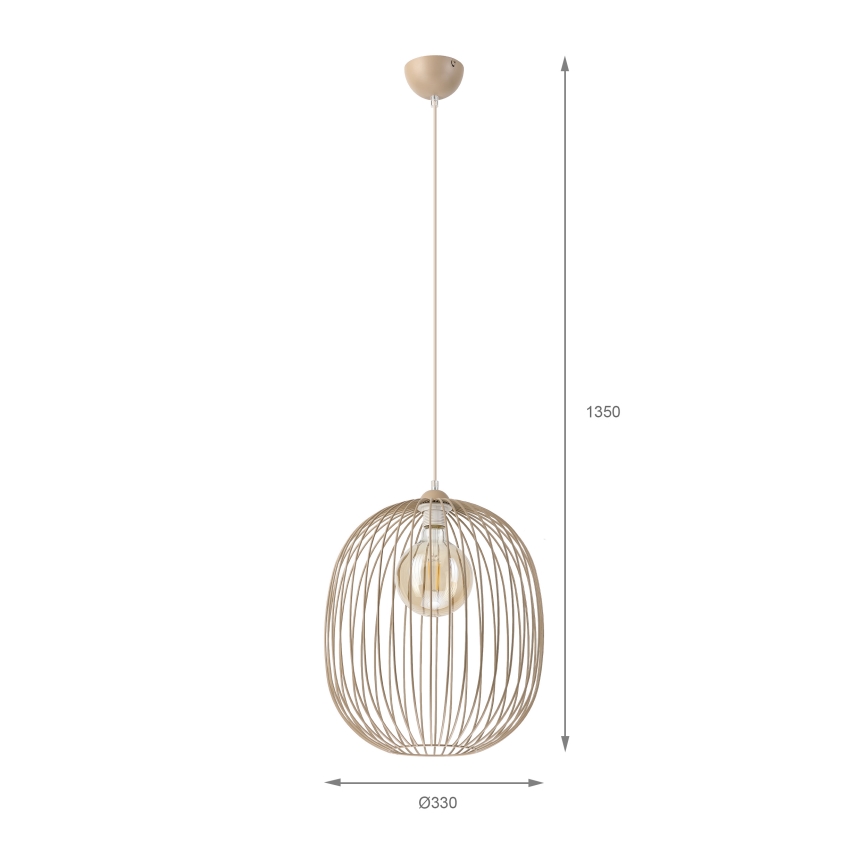 Κρεμαστό φωτιστικό με καλώδιο DESTELLO 1xE27/15W/230V, διάμ. 33 εκ., μπεζ