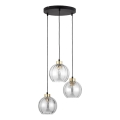 Κρεμαστό φωτιστικό με καλώδιο DEVI 3xE27/15W/230V μαύρο/διάφανο