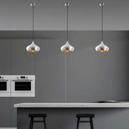 Κρεμαστό φωτιστικό με καλώδιο DODO 1xE27/40W/230V ματ χρώμιο