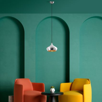 Κρεμαστό φωτιστικό με καλώδιο DODO 1xE27/40W/230V ματ χρώμιο