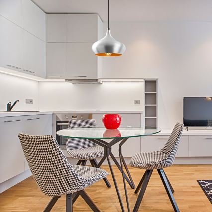 Κρεμαστό φωτιστικό με καλώδιο DODO 1xE27/40W/230V ματ χρώμιο