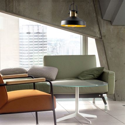 Κρεμαστό φωτιστικό με καλώδιο DODO 1xE27/40W/230V μαύρο/μπρονζέ