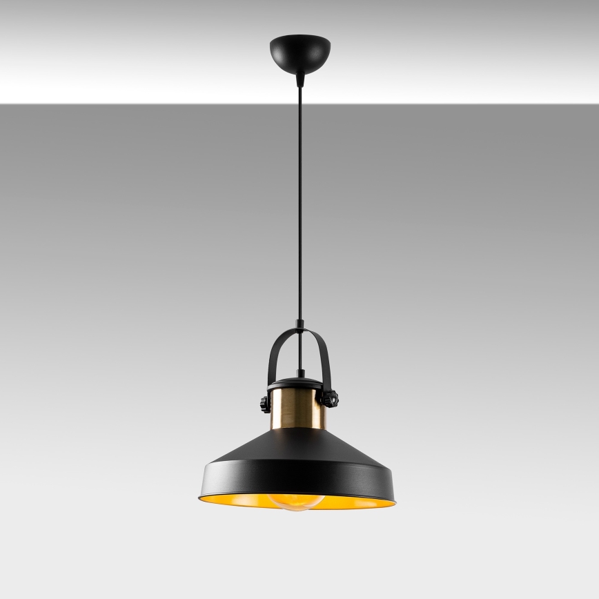 Κρεμαστό φωτιστικό με καλώδιο DODO 1xE27/40W/230V μαύρο/μπρονζέ