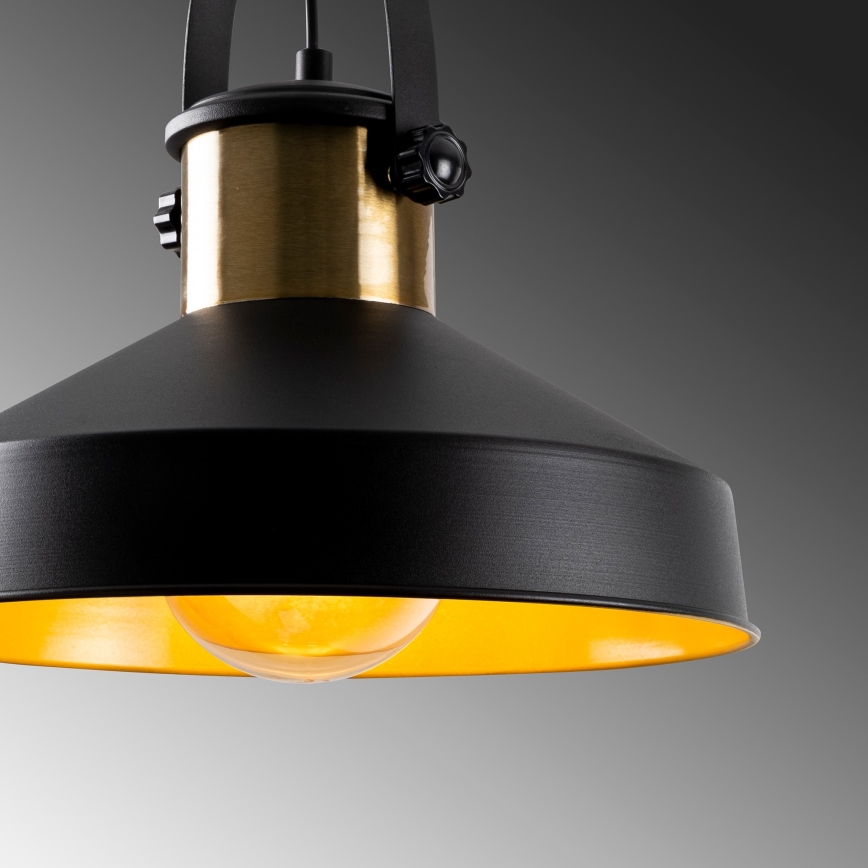 Κρεμαστό φωτιστικό με καλώδιο DODO 1xE27/40W/230V μαύρο/μπρονζέ