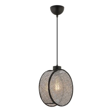 Κρεμαστό φωτιστικό με καλώδιο DRUM 1xE27/60W/230V γκρι/μαύρο