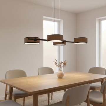 Κρεμαστό φωτιστικό με καλώδιο DRUMZ 4xE14/10W/230V καφέ