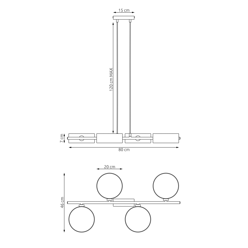 Κρεμαστό φωτιστικό με καλώδιο DRUMZ 4xE14/10W/230V καφέ