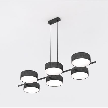 Κρεμαστό φωτιστικό με καλώδιο DRUMZ 6xE14/10W/230V μαύρο