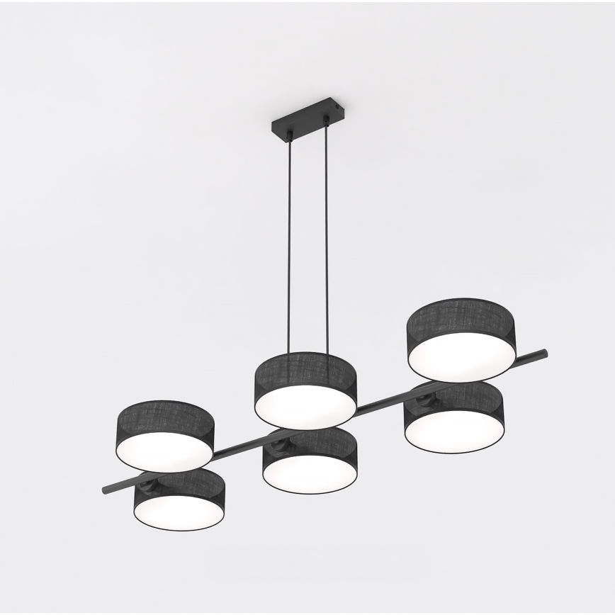Κρεμαστό φωτιστικό με καλώδιο DRUMZ 6xE14/10W/230V μαύρο