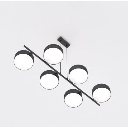 Κρεμαστό φωτιστικό με καλώδιο DRUMZ 6xE14/10W/230V μαύρο
