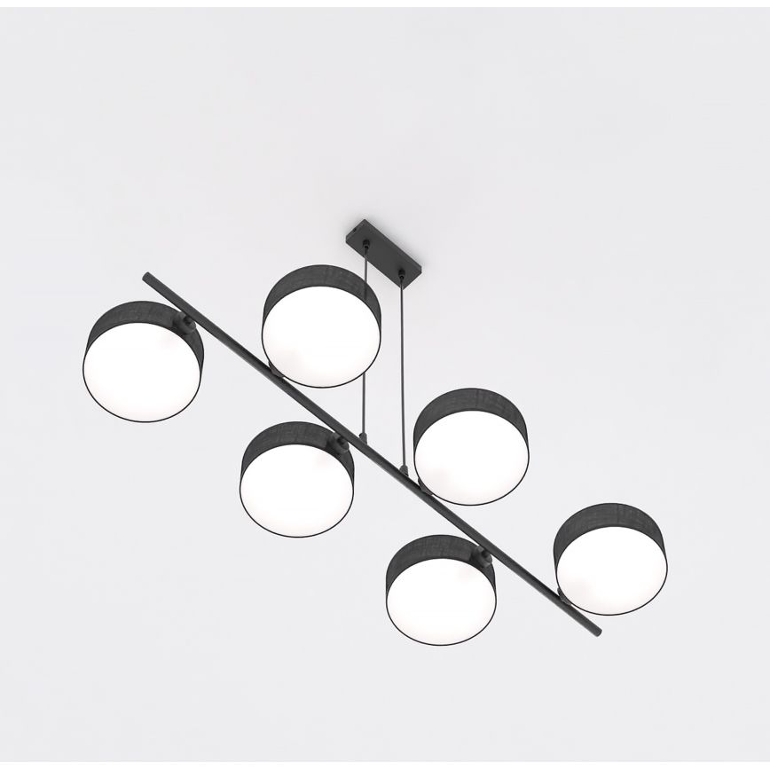 Κρεμαστό φωτιστικό με καλώδιο DRUMZ 6xE14/10W/230V μαύρο