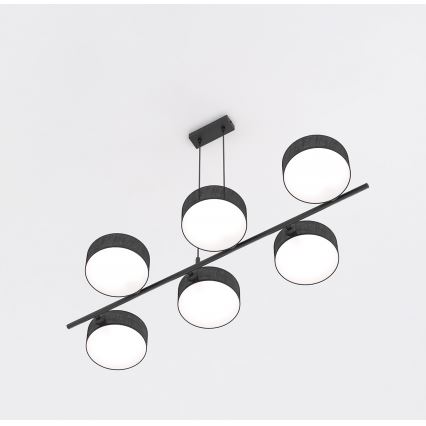 Κρεμαστό φωτιστικό με καλώδιο DRUMZ 6xE14/10W/230V μαύρο