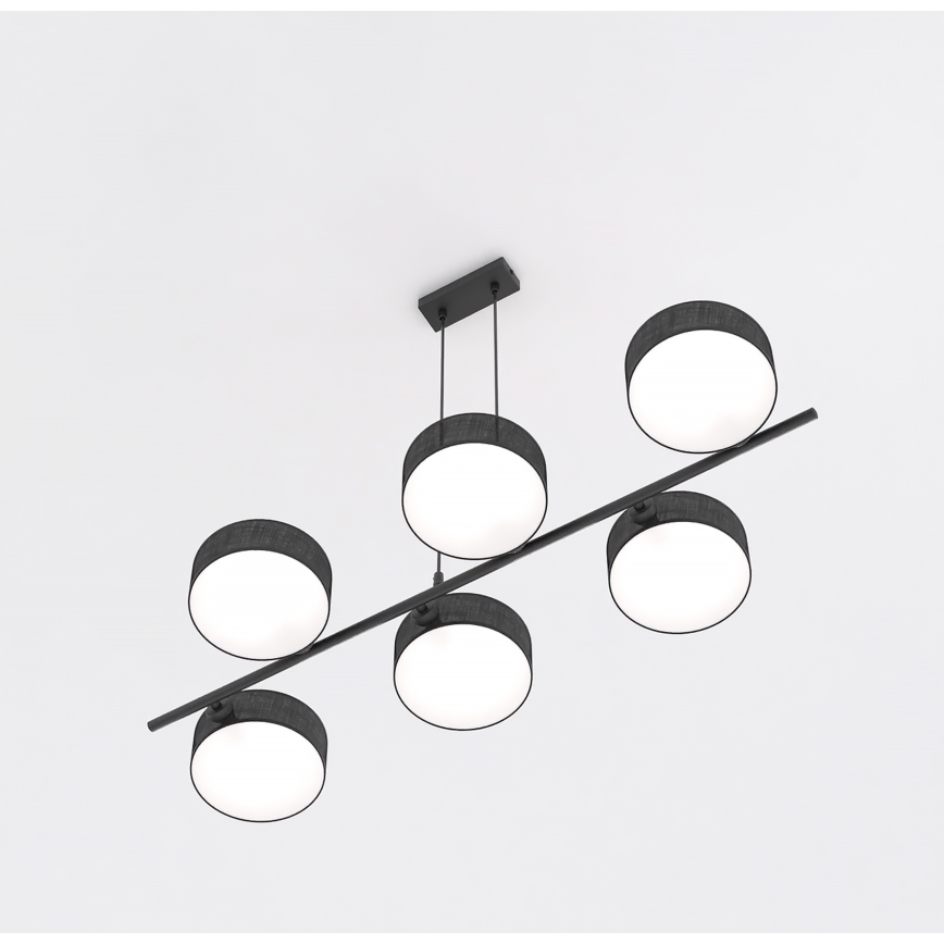 Κρεμαστό φωτιστικό με καλώδιο DRUMZ 6xE14/10W/230V μαύρο