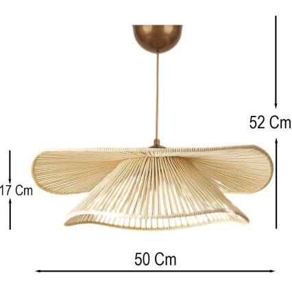 Κρεμαστό φωτιστικό με καλώδιο DUVELA 1xE27/40W/230V, μπεζ