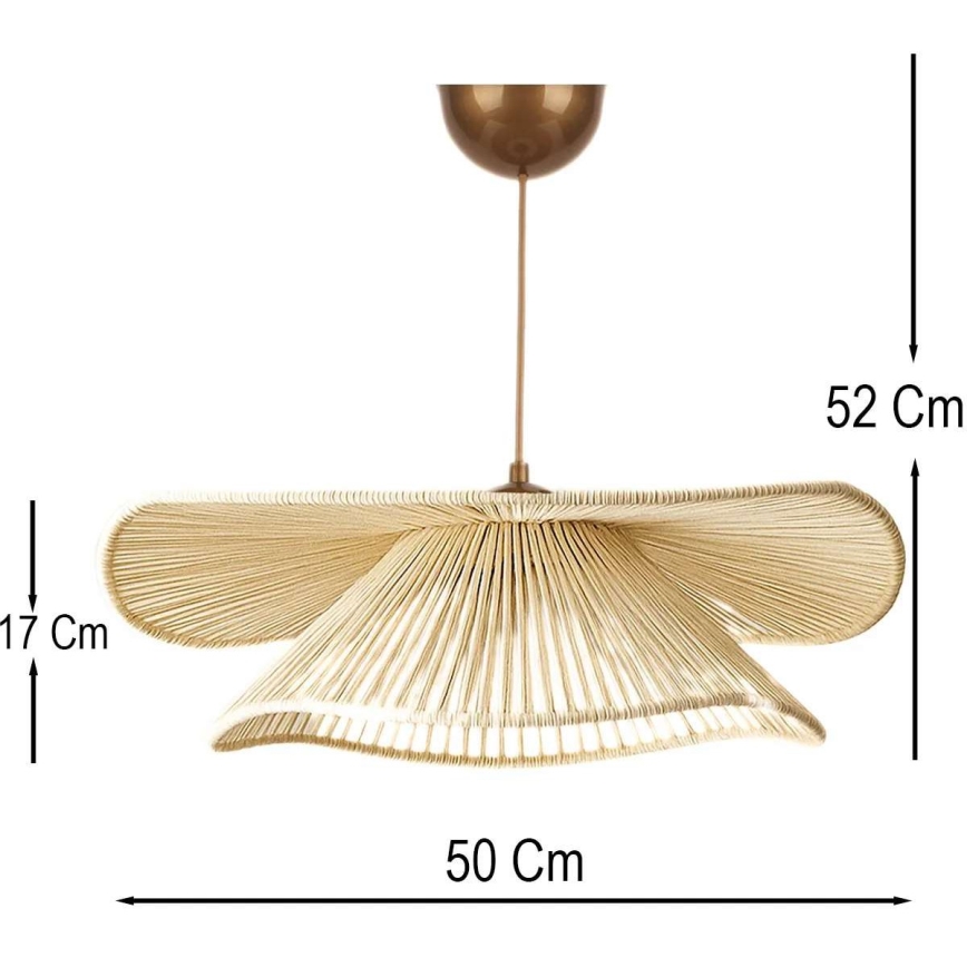 Κρεμαστό φωτιστικό με καλώδιο DUVELA 1xE27/40W/230V, μπεζ