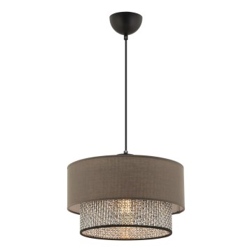 Κρεμαστό φωτιστικό με καλώδιο ECHO 1xE27/60W/230V καφέ/γκρι