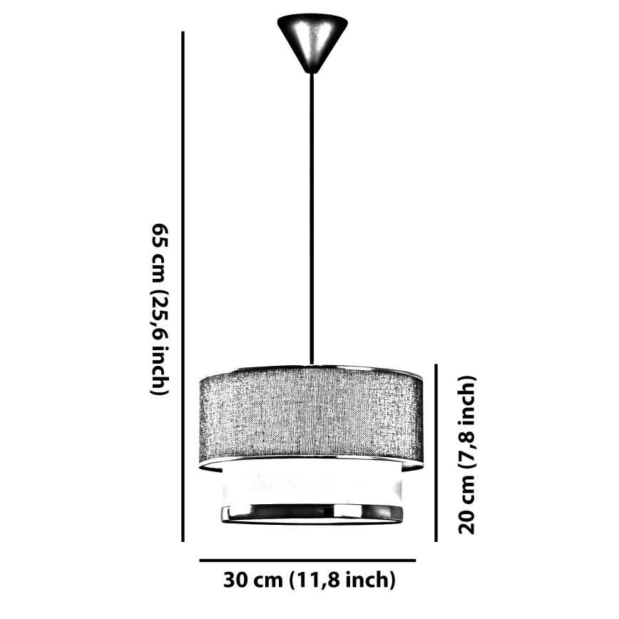 Κρεμαστό φωτιστικό με καλώδιο ECHO 1xE27/60W/230V μπεζ